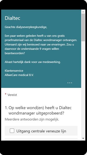 Dialtec ervaringsformulier