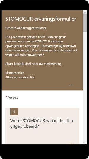 STOMOCUR ervaringsformulier